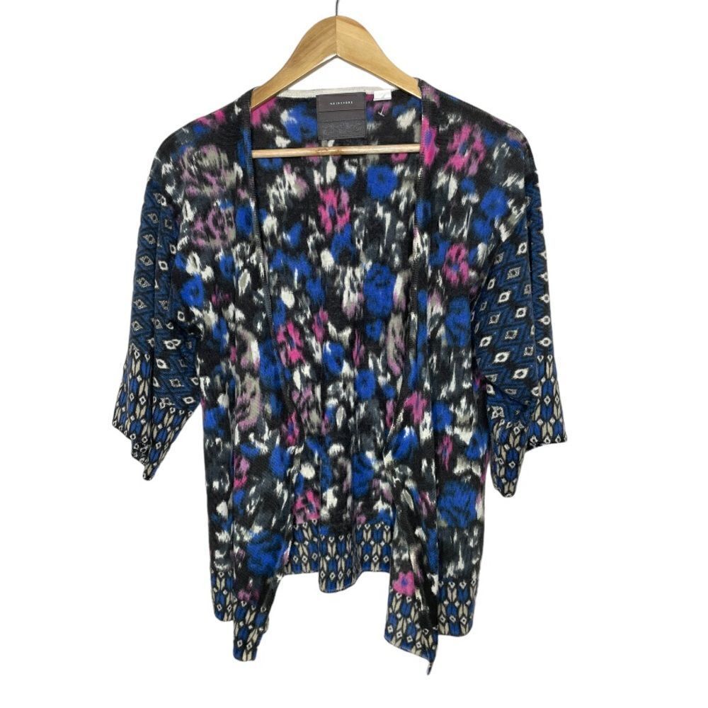 Anthropologie Guinevere 100% Merino Wool Colorful Kimono Open Sweater